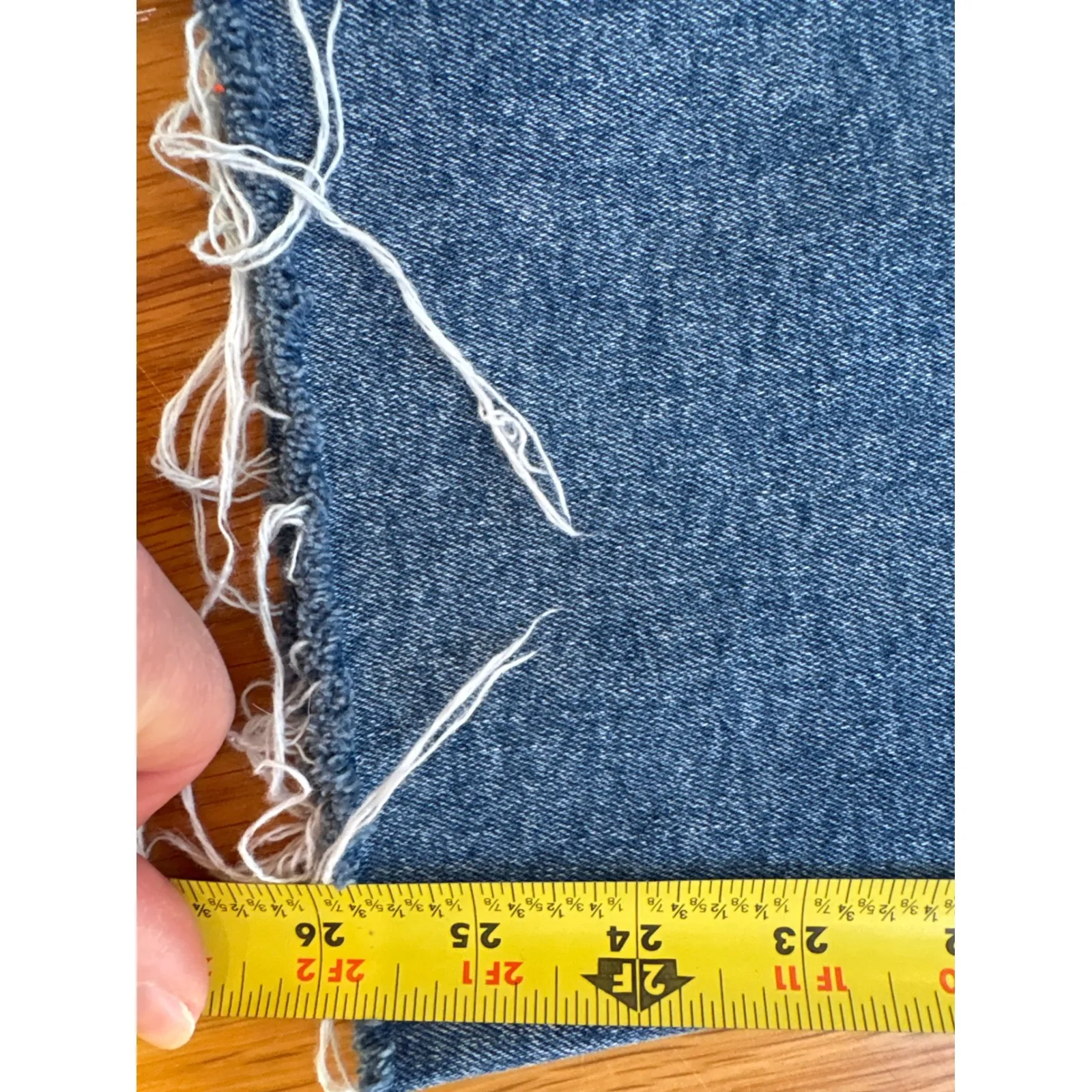 ZARA High Rise Cropped Flare Jeans Distressed Raw Hem Blue Denim Size US 8 - Image 4