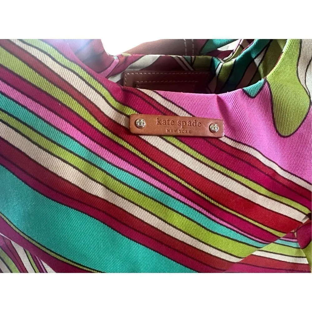 Kate Spade New York Vibrant Spring Canvas & Leather Purse - Image 4