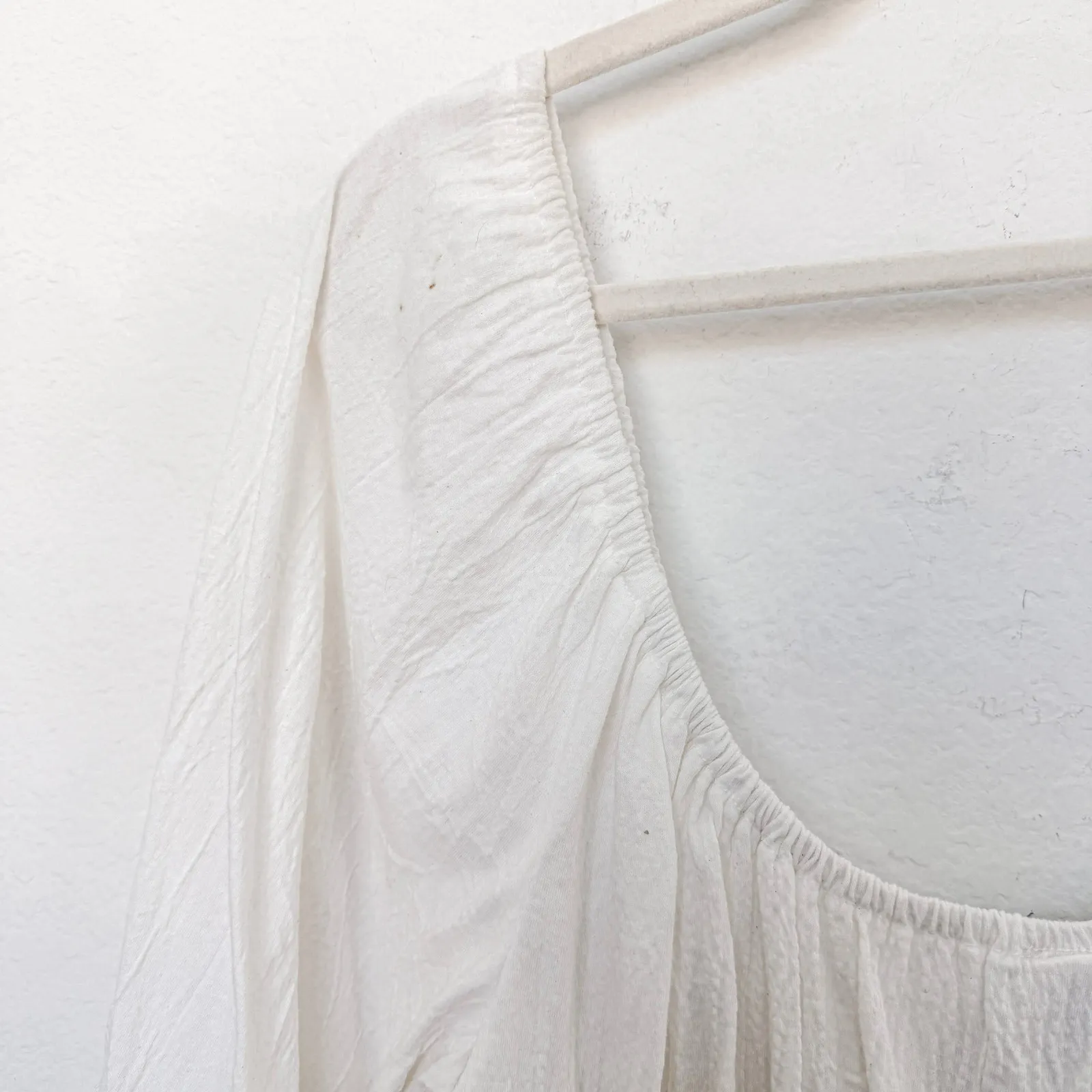 Up Front Womens Milkmaid Top Size‎ L White Peasant Boho Cottage Babydoll Fairy Size L - Image 11