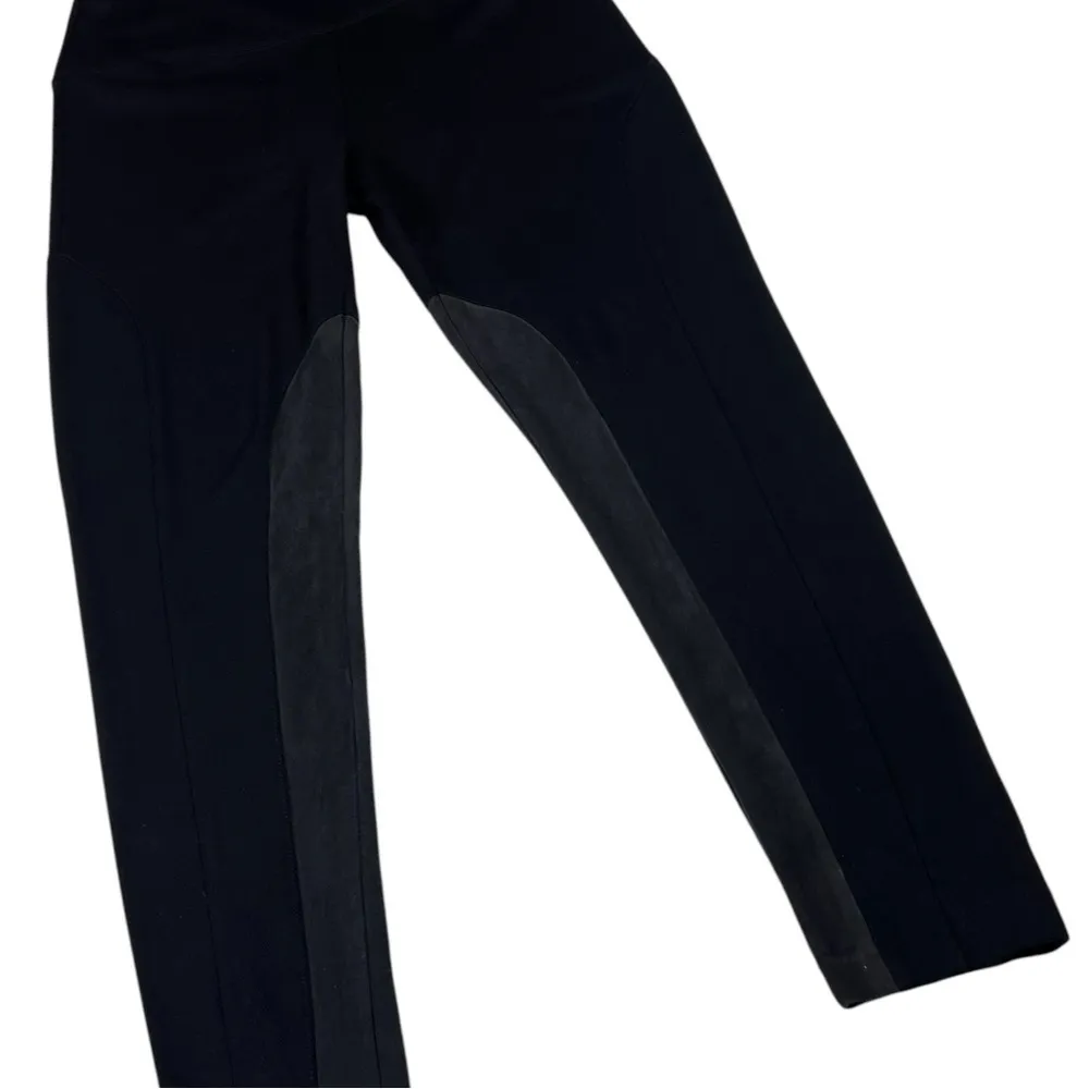 Lysse  Tummy Control Black Pull On Equestrian Suede Insert Leggings - Image 9