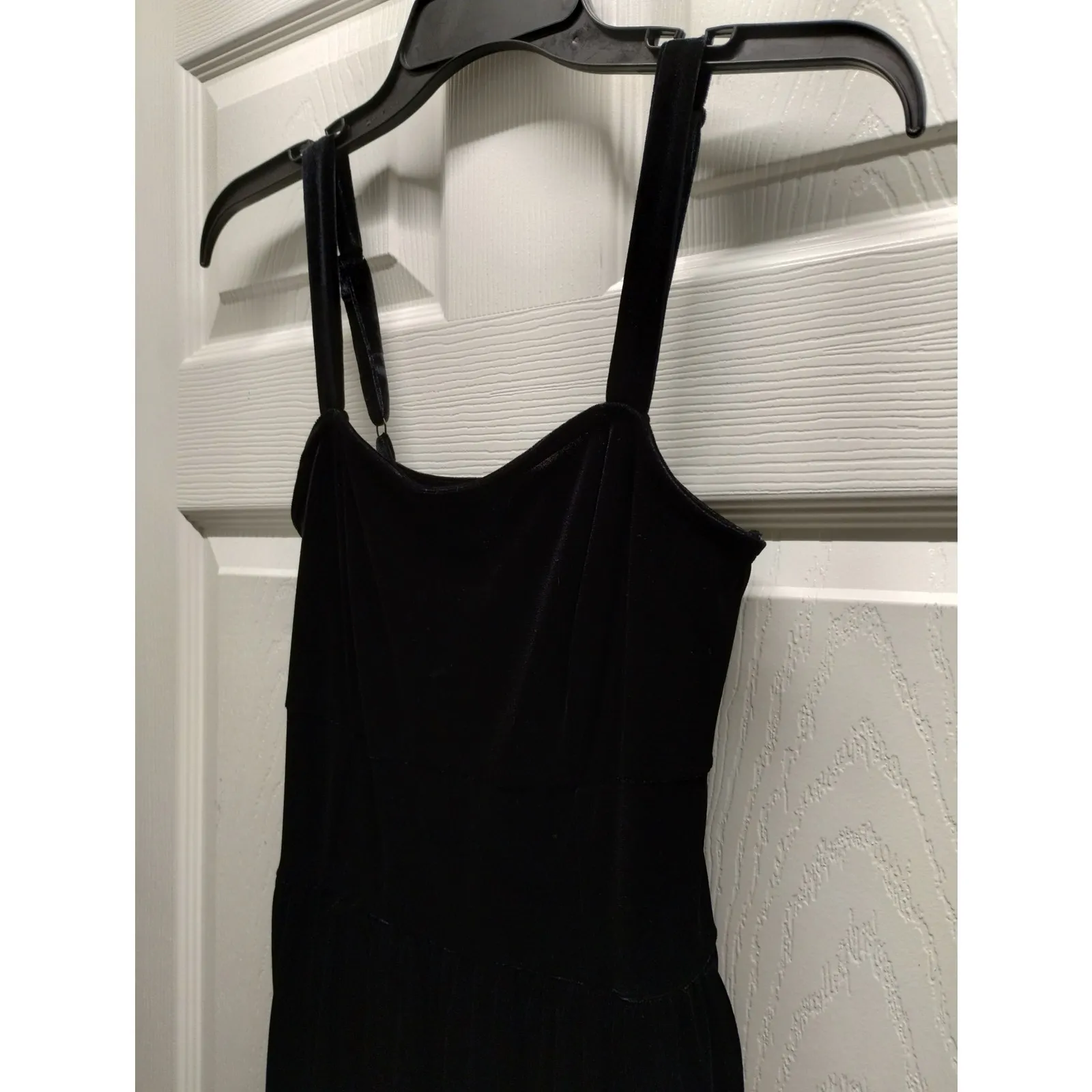 Old Navy Women's Size Small Black Crushed Velvet Velour One-Piece Jumpsuit - Image 2