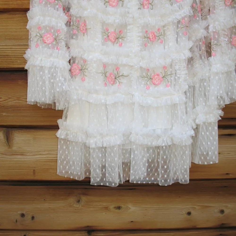 Mac Duggal 8031 Embroidered Flare Sleeve Embroidered Mini Dress White Size 4 - Image 14