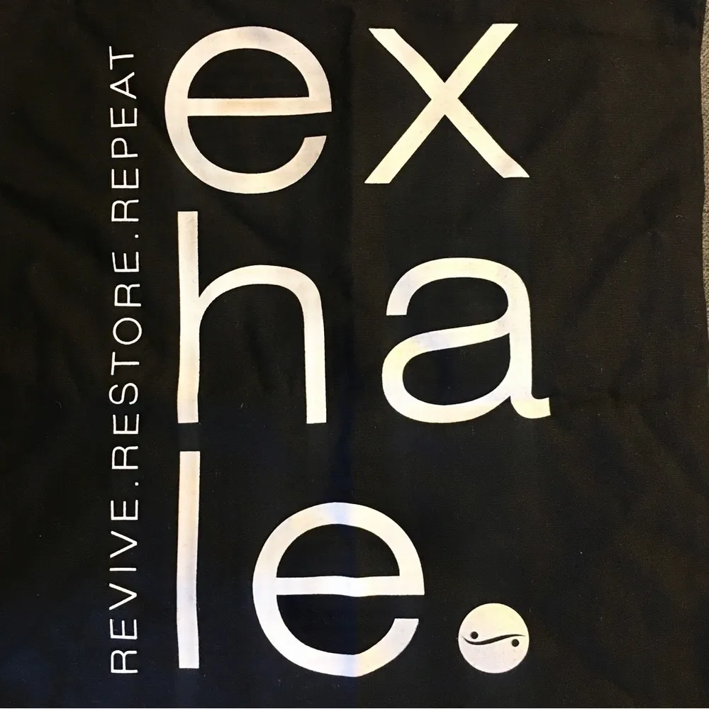 exhale Tote Bag, Black, White Black - Image 3