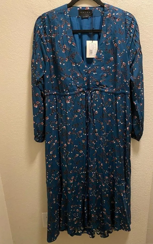 Hatch The Shana Midi Maternity Dress Moroccan Blue Multi Size 1 (S) New With Tag - Image 3