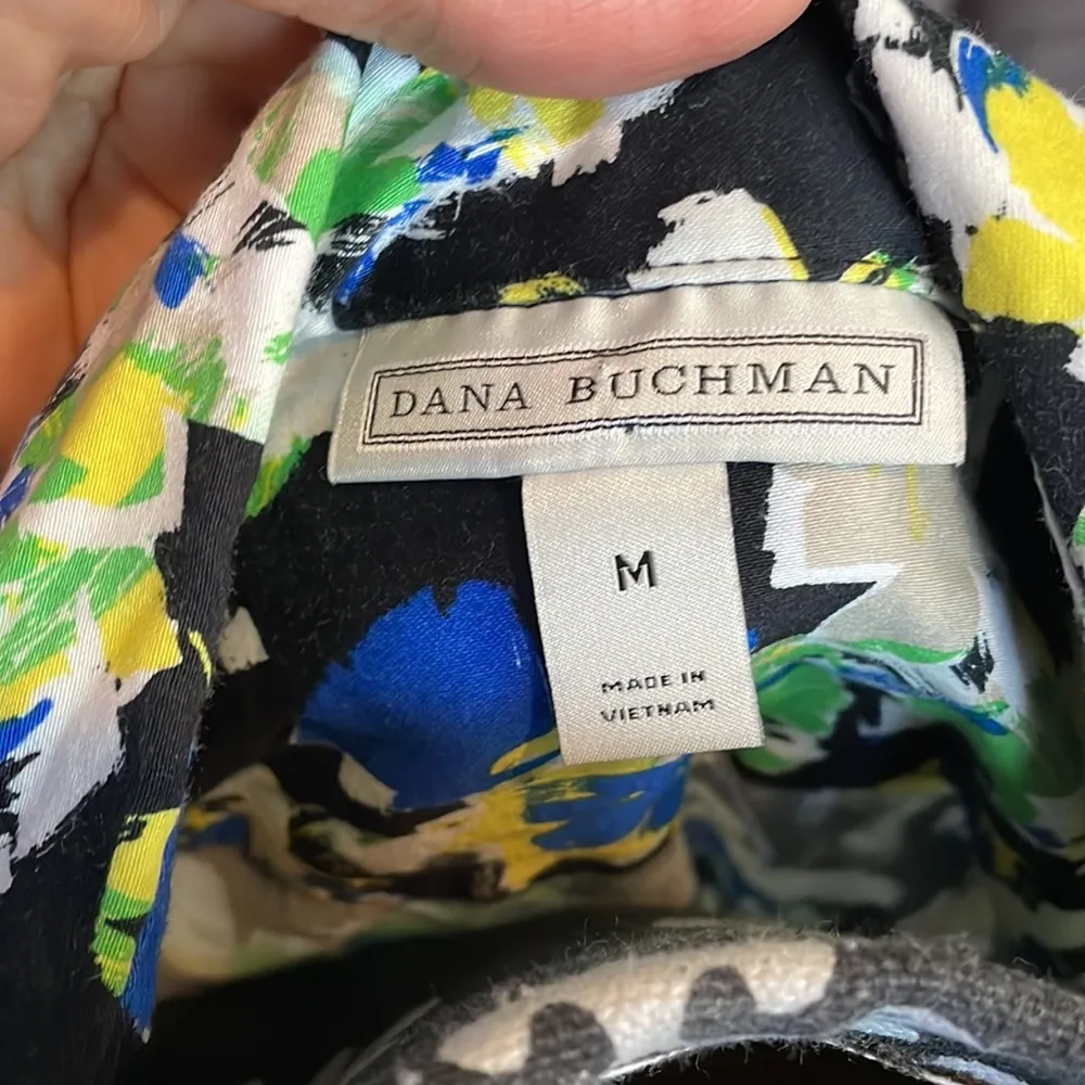 DANA BUCHMAN Colorful 3/4 Sleeve Button Down Shirt Size Medium - Image 6