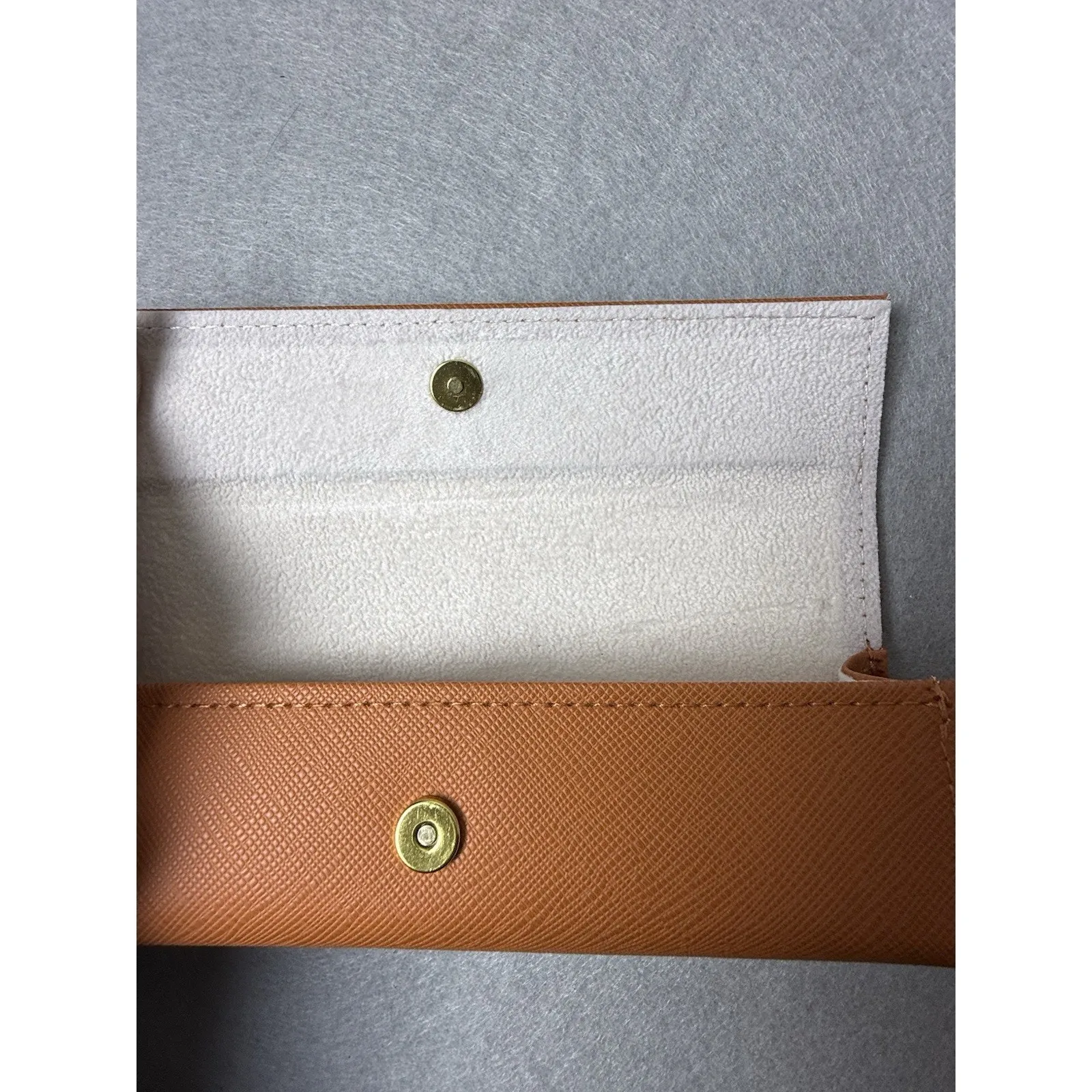 Tory Burch Eyeglasses Case Faux Leather Textured Orange Soft Case Small - Image 10