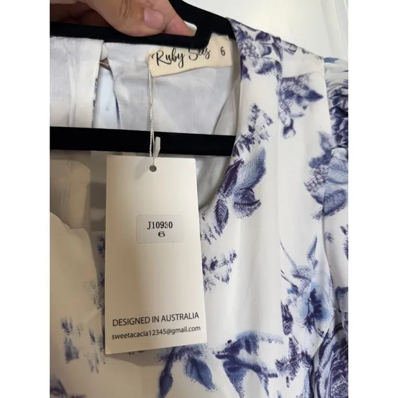 NWT Fortunate One Konosi Maxi‎ Dress – Blue Print – AU 6 - Image 8