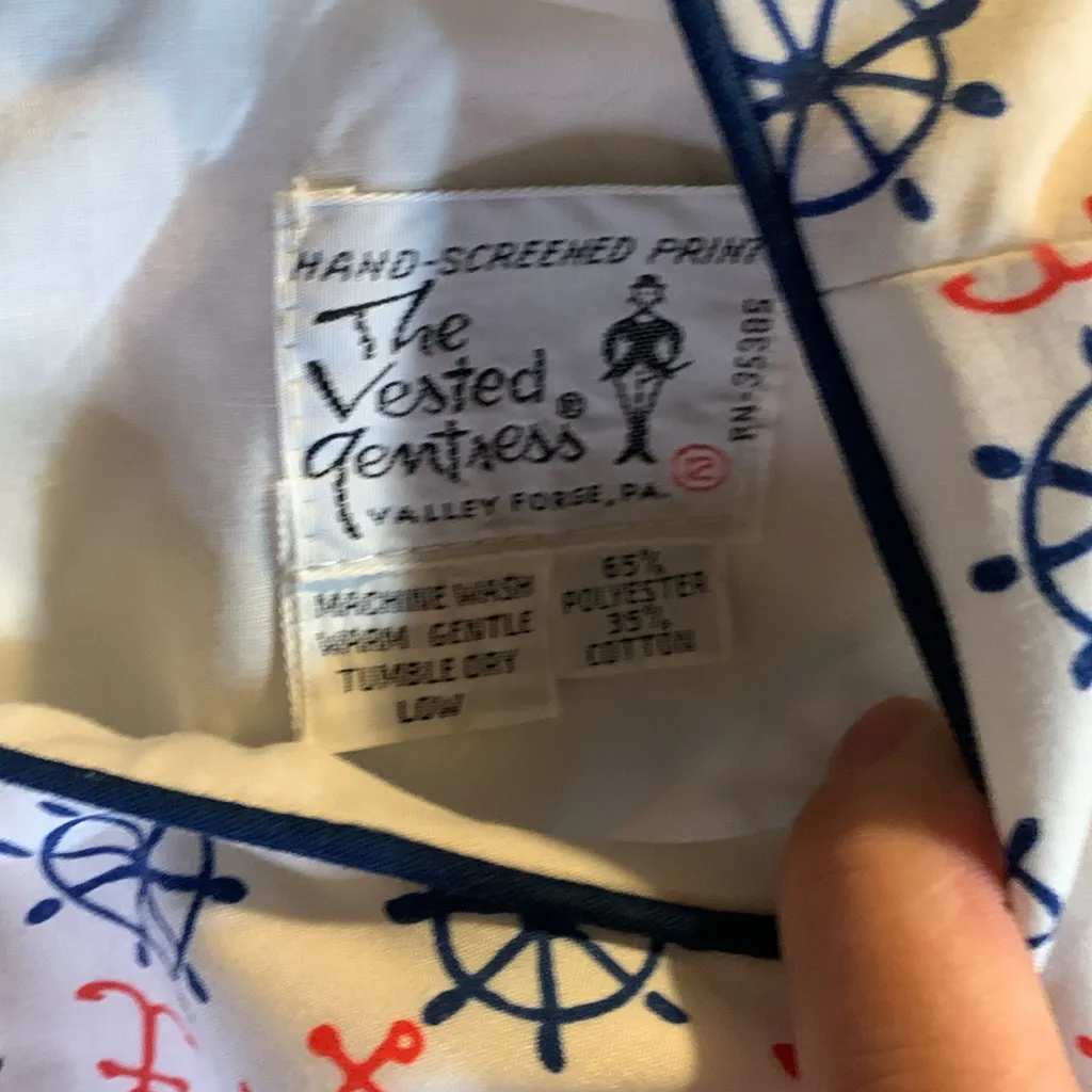 Vintage The Vested Gentress Nautical Themed Dress Size 12 Red - Image 3