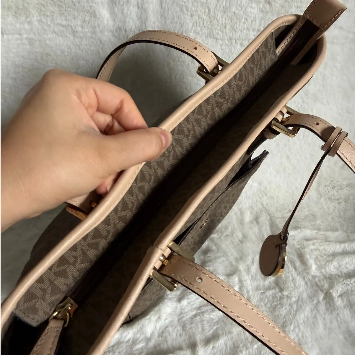 Michael Kors Brown Jet Set Medium Logo Tote Bag - Image 4