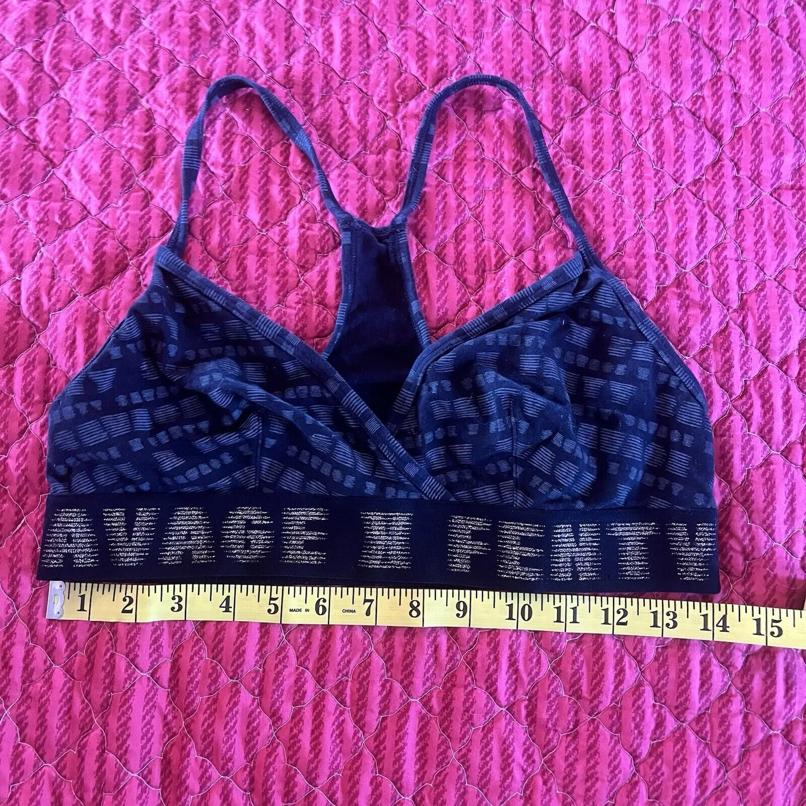 Savage x Fenty Women’s Forever Savage Bralette Bra Spellout Racerback Size Large Black - Image 2