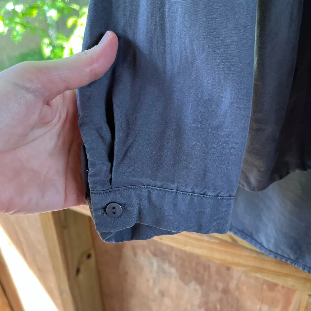 Anthropologie Maeve Women's Grey 100% Tencel Tie Front Blouse Size M - Image 7