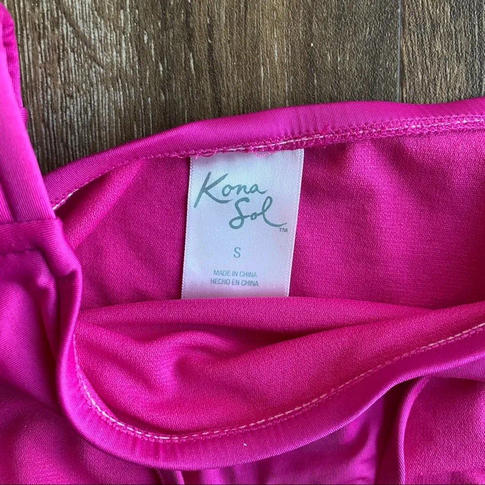 Kona Sol Pink Banded Hips Bikini Bottoms Size Small - Image 2