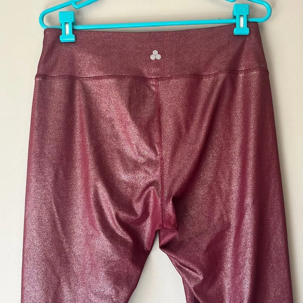 Tekgear Red Shimmer Workout Leggings Size XL - Image 5