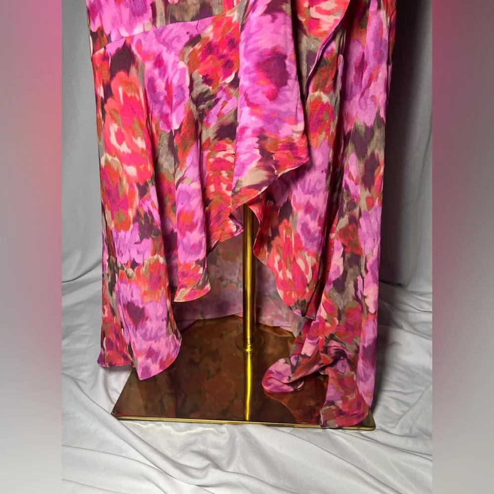 Showpo CLABELLE MIDI DRESS ONE SHOULDER RUFFLE TULIP HEM | 10 NWT Pink - Image 7