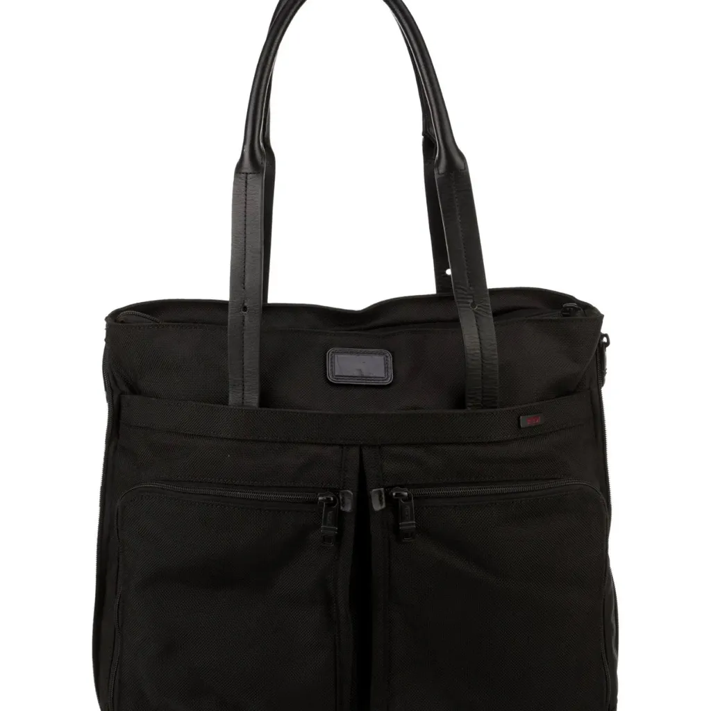 Tumi nylon expandable travel Black shoulder double handle bag pockets Euc $475 - Image 13