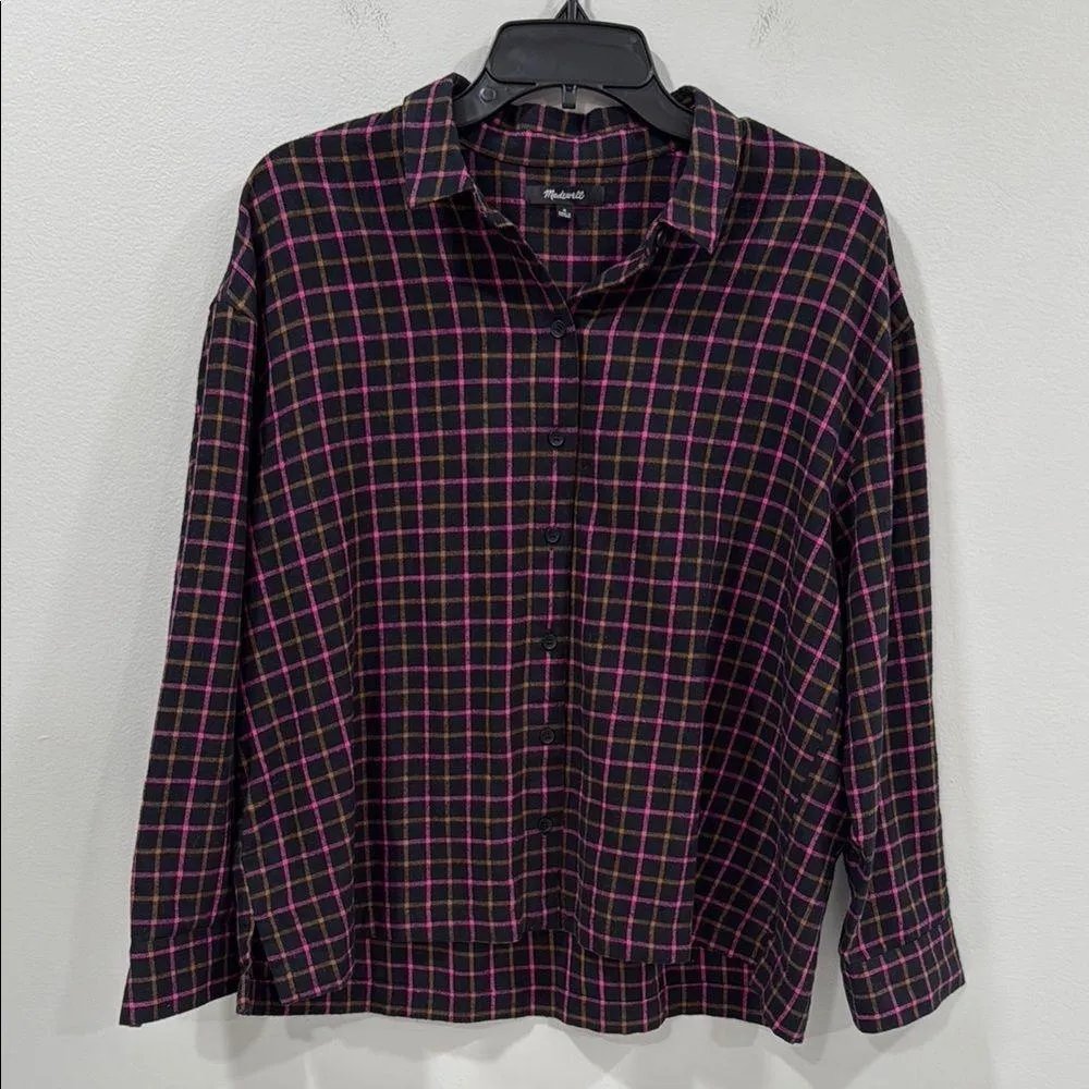 Madewell Flannel Westlake Shirt in Stoppard Plaid Size Medium EUC - Image 2