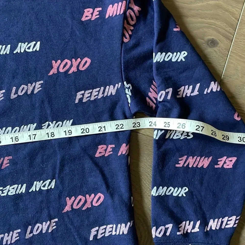 Grayson Threads Blue Love Quotes Shorts & Long Sleeve Pajama Set Size Large - Image 5