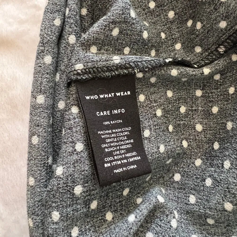 Who What Wear Off the Shoulder Polka Dot Dress Size Small Knee Length - Image 7