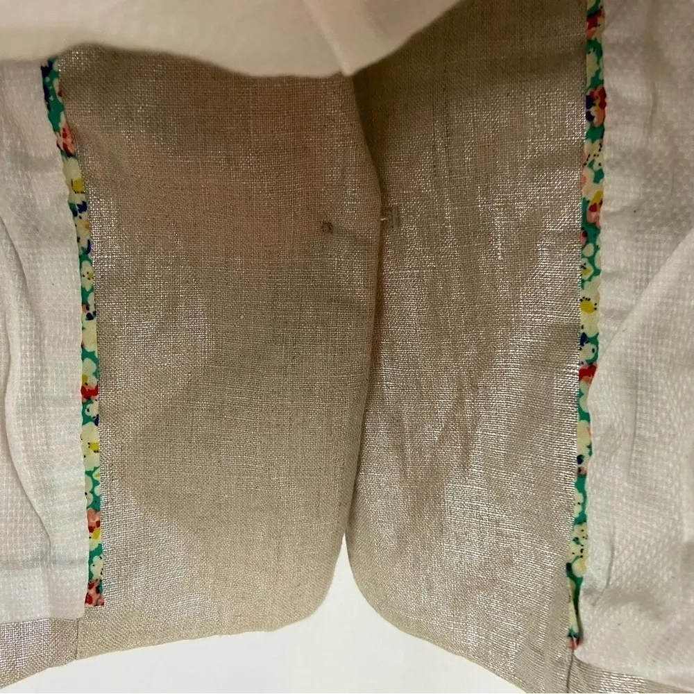 Anthropologie Cartonnier 100% Linen Gold Metallic Shimmer Blazer Jacket Size 4 - Image 9