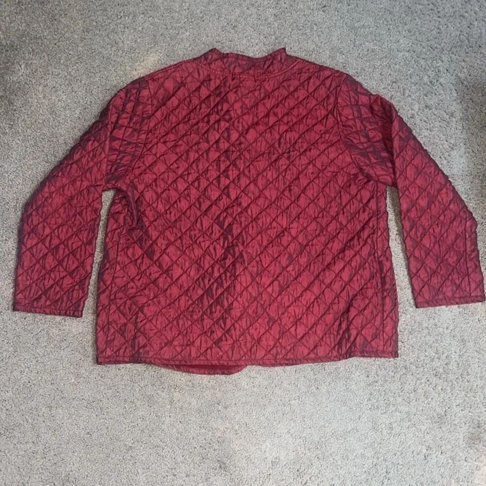 Cut Loose Double Button Quilted Boxy Jacket Pockets Rhubarb Maroon Large‎ 14 Red - Image 7