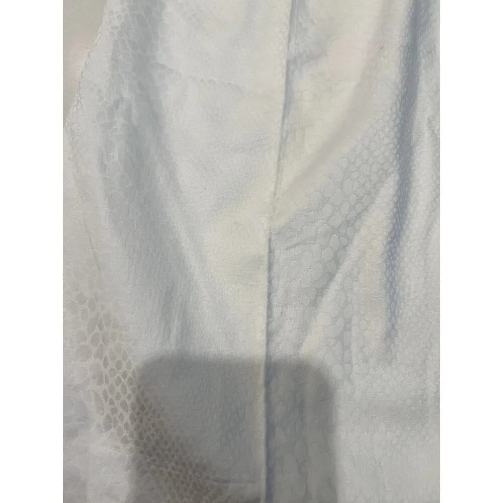 VTG Cache White Formal Pants with Snake Print Texture Print Wide Leg Size 8 Work - Image 4