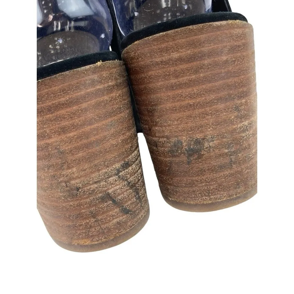 *Vince Camuto Heels Womens US 9M  Black Leather Laser Cut Peep Toe Ankle Booties - Image 6