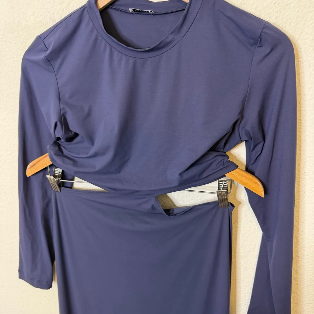 CHAM The Cher Long Sleeve Cut Out Dress Navy Womens Size XL / XXL Blue - Image 6
