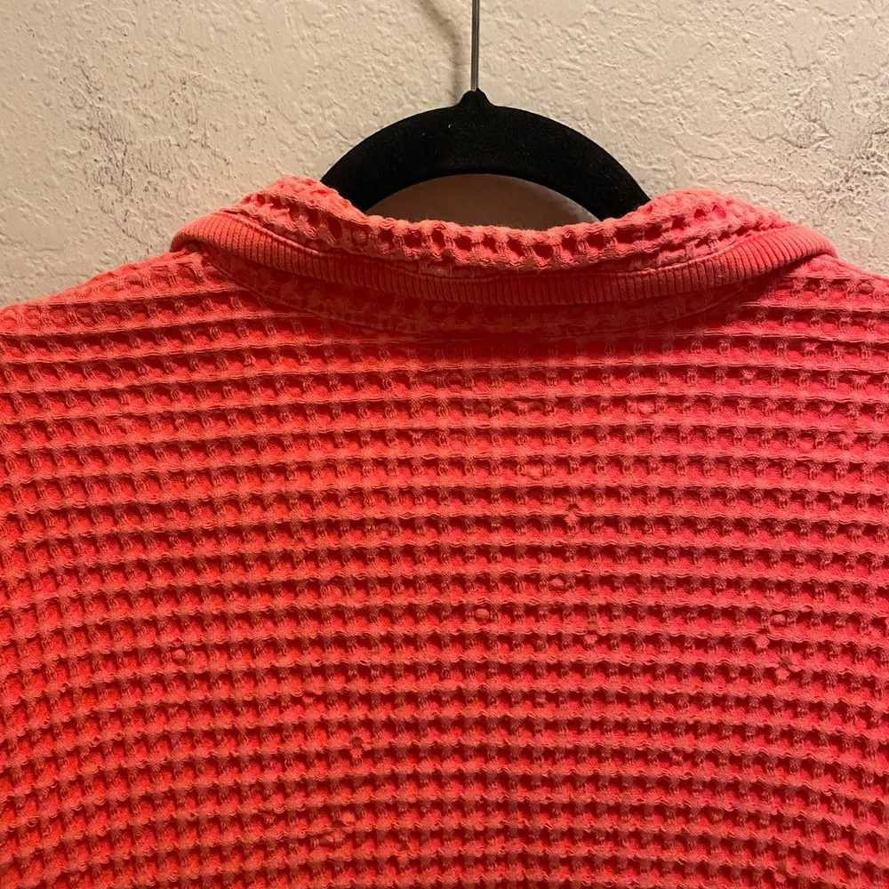 Fresh Produce Vintage Pink Waffle Knit Button Front Jacket Size L Made In USA - Image 10