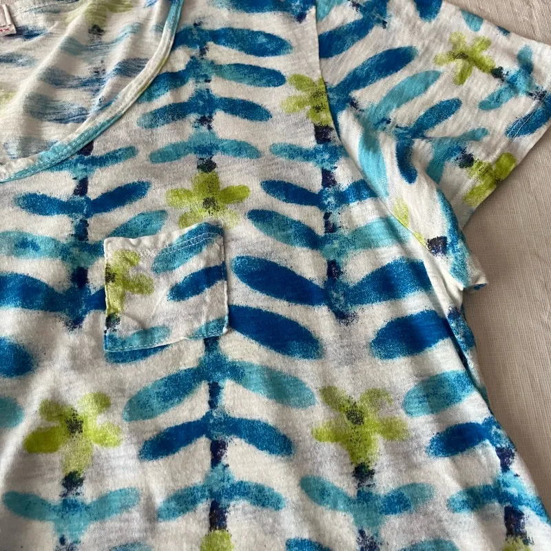 Fresh Produce Aqua and Lime Green Tunic Top - Image 3