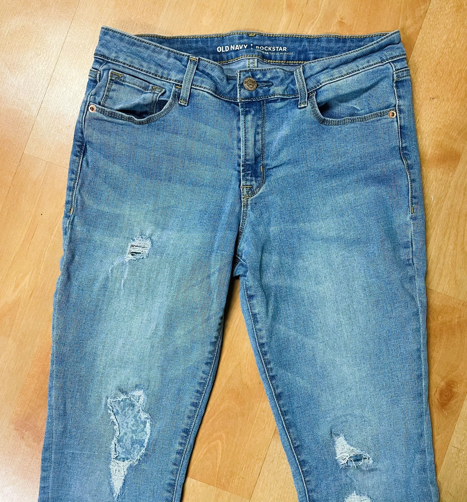 Medium Wash Distressed Rockstar Skinny Jeans - Image 4