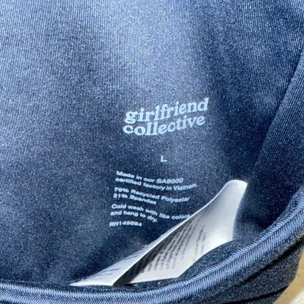 Girlfriend Collective Teal Blue High Neck Sports Bra Tank Top Size Large - Image 4