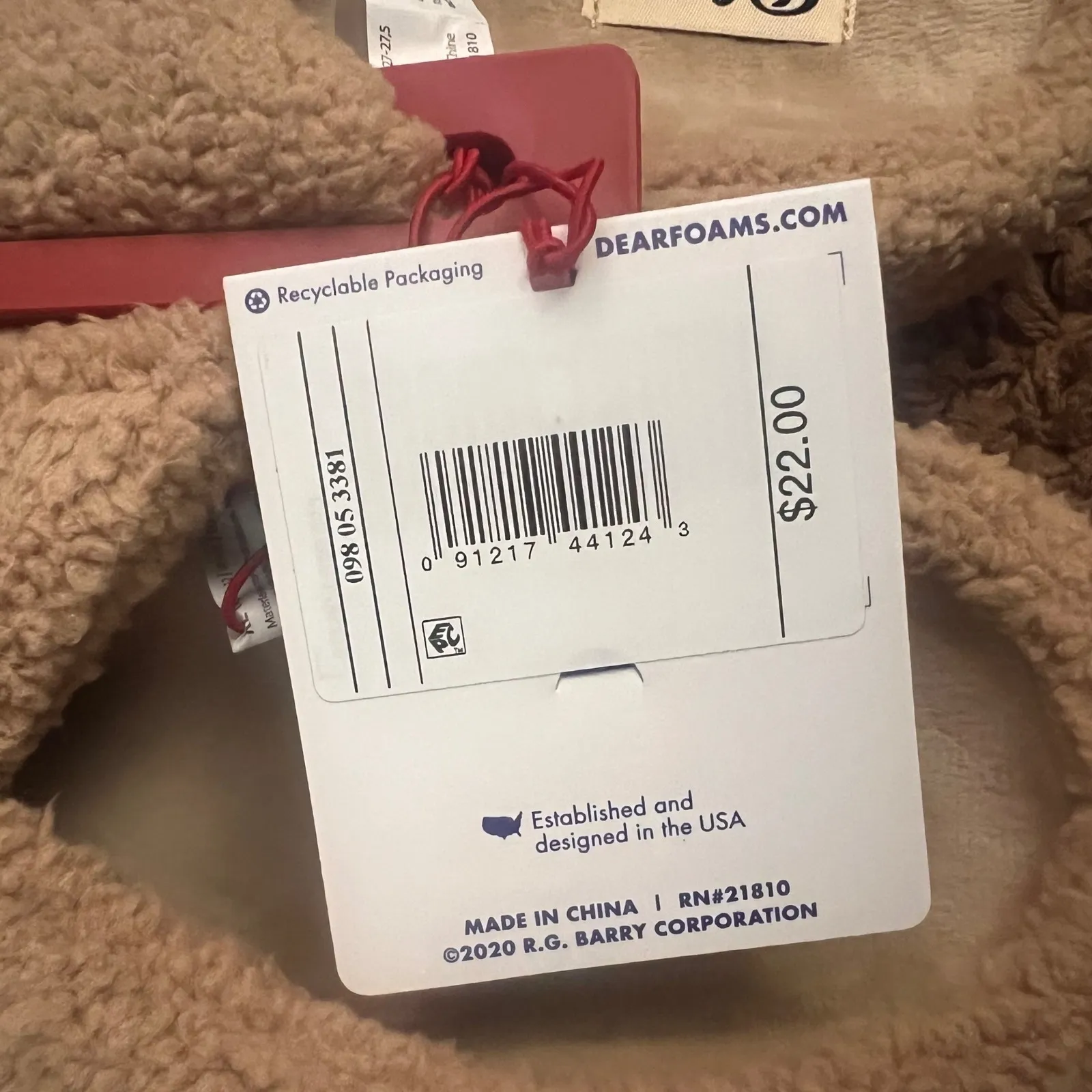 Dearfoams Deluxe Memory Foam Slippers Cozy Crossband‎ Slides Womens XL 11-12 NWT - Image 5