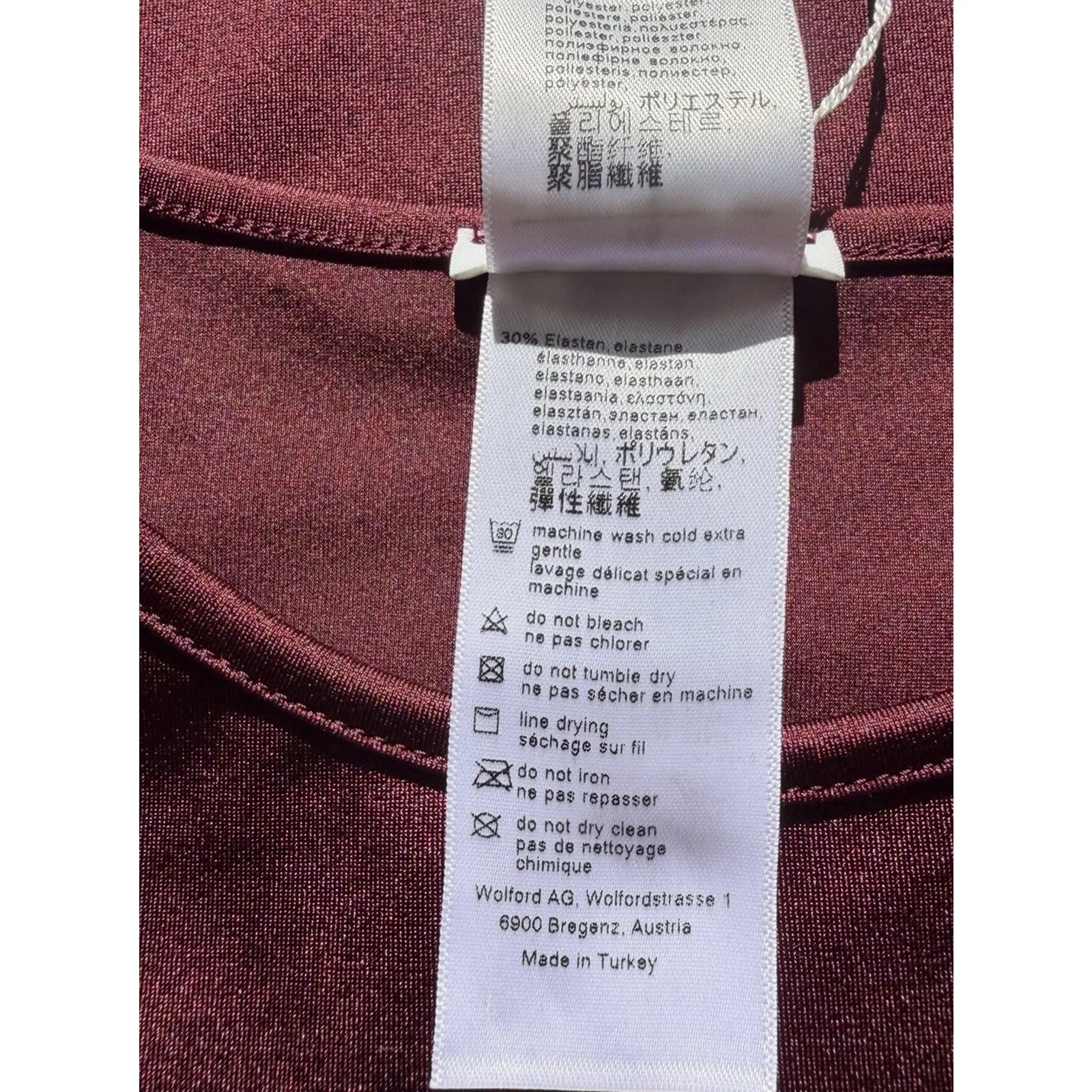 Wolford The Workout Sleeveless Top XS Port Royale Burgundy NWT Red - Image 9