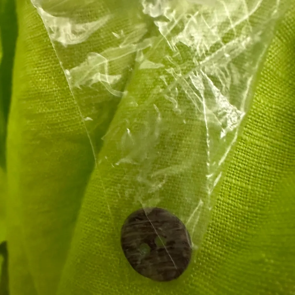 Aria Handmade Italian Linen Monalisa Vest Dress Size Medium In Kiwi Sleeveless - Image 7