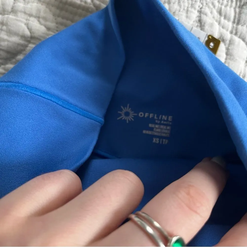Offline by aerie royal blue cross waist flare leggings size XS - Image 4
