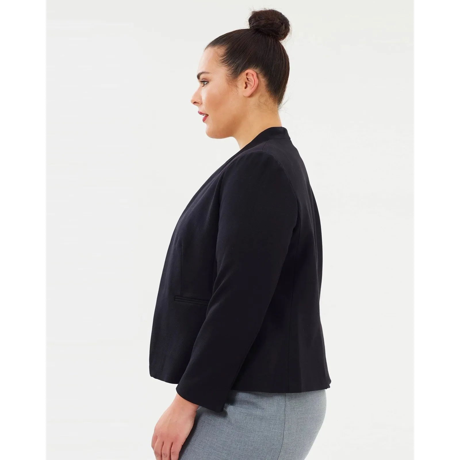 J CREW Going Out Blazer In Stretch Twill Black Size 4 Blue - Image 5