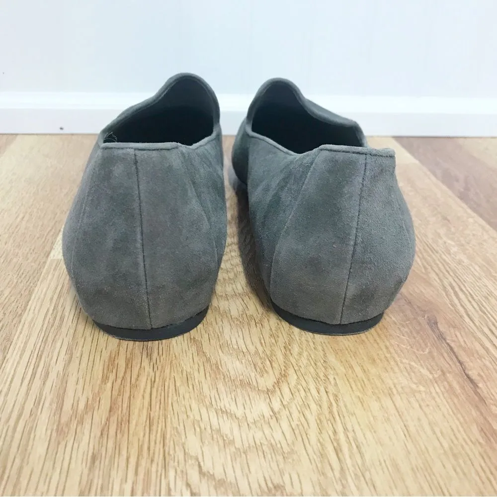 EILEEN FISHER Gray Suede Slip‎ On Flats Shoes Loafers Slippers Leather Size 9 - Image 8