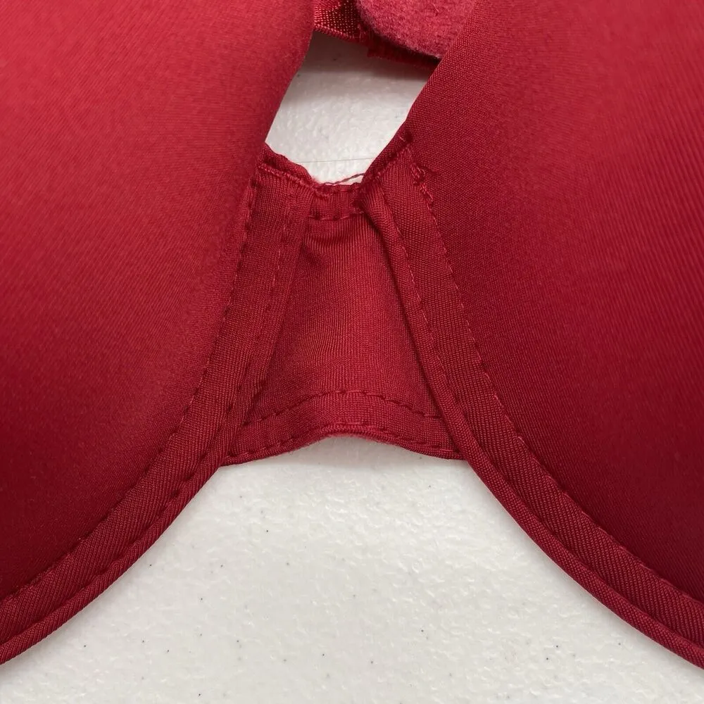 DANSKIN Intimates 40D Push Up Soft Lift Bra Lined Underwire Red Adjustable - Image 3