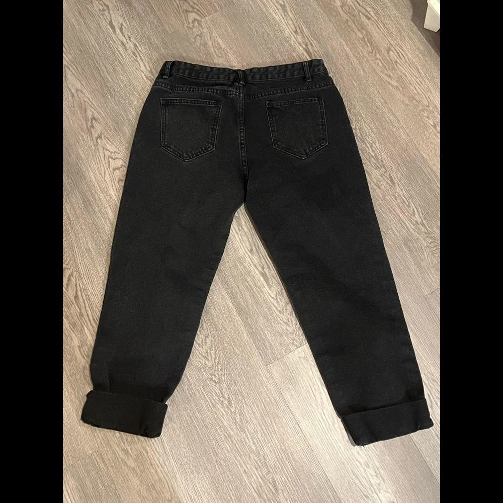 Shein Black Distressed Large Jeans - Image 4