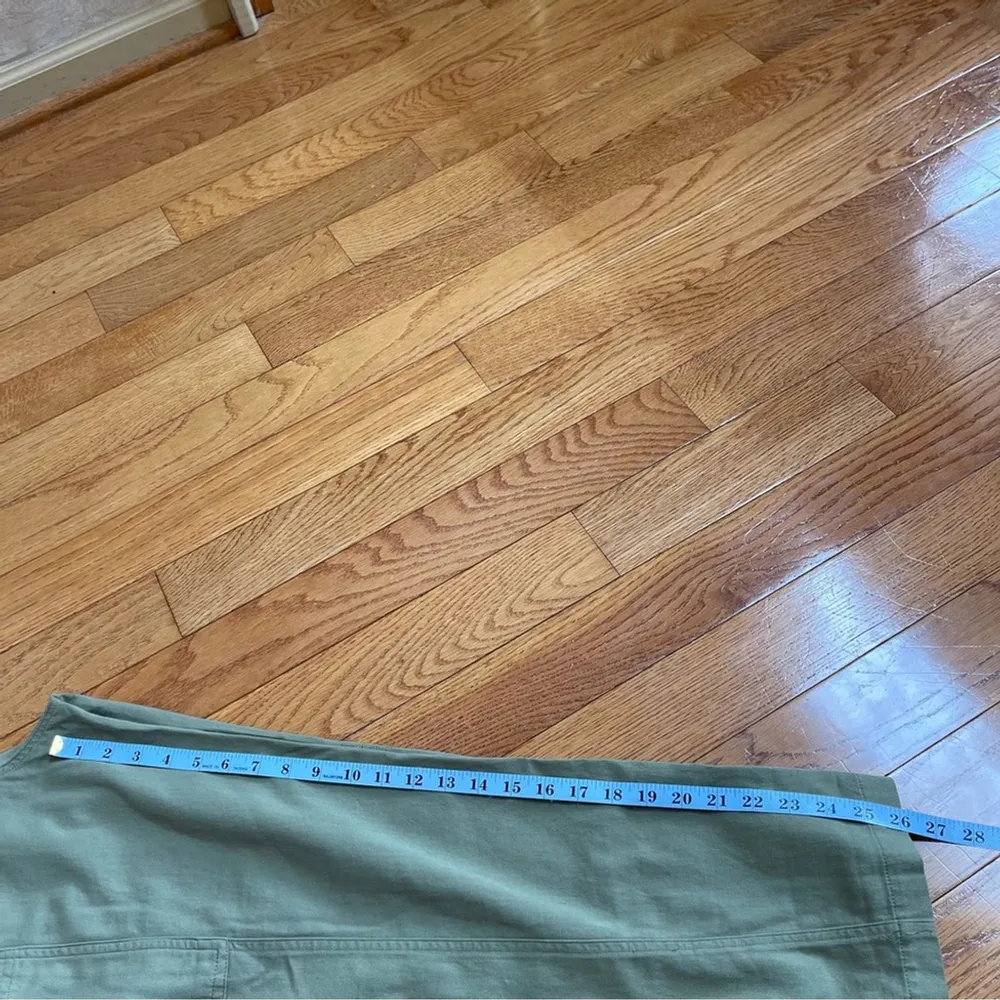 7 For All Mankind baggy cargo pants olive green khaki cotton drawstring Sz M - Image 9