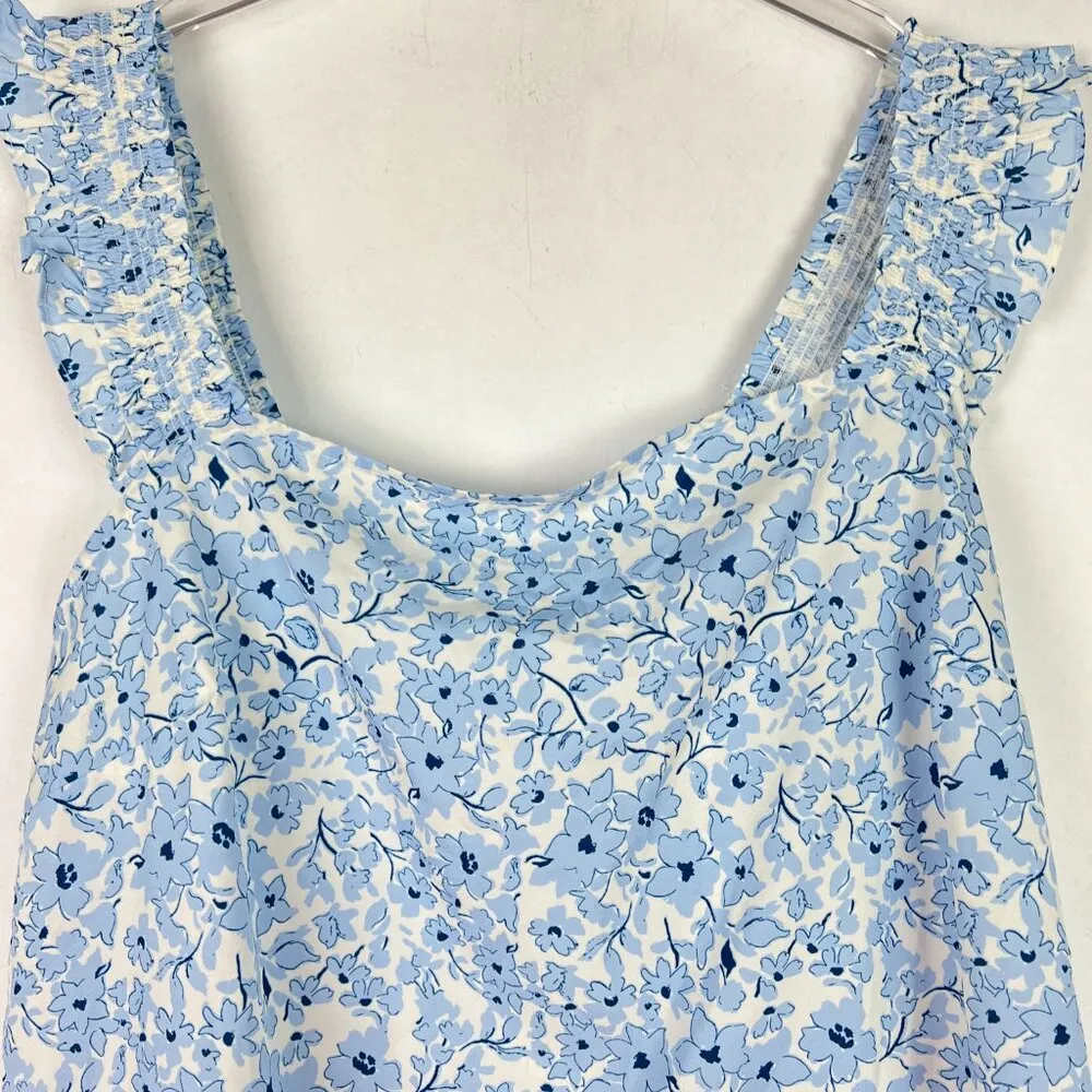 NWOT Lush Floral Sleeveless Ruffle Strap Tank Top Blue White Plus Size 2X NEW - Image 2