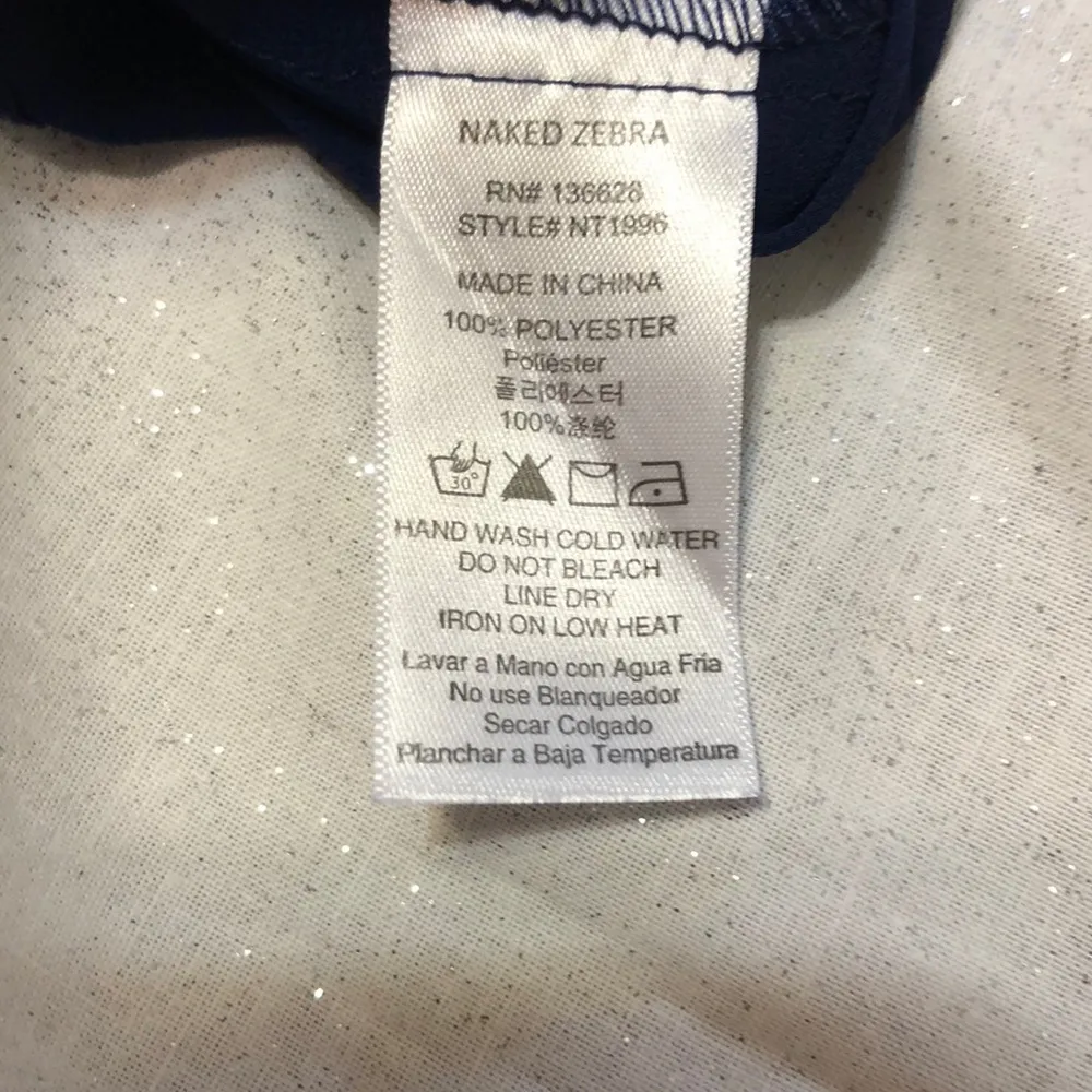 Naked Zebra Navy Blue Girls Night Out Top M NWT - Image 8