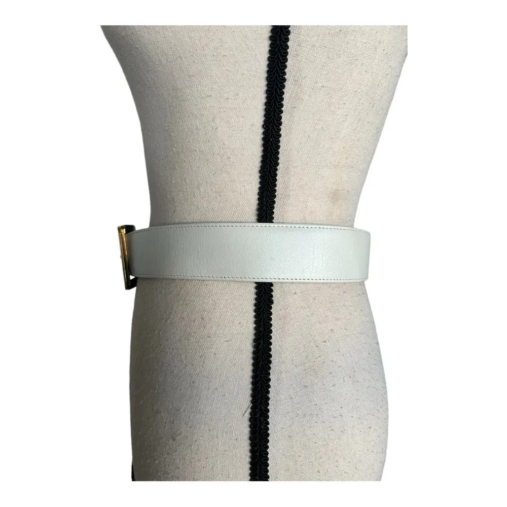 Mondi Accessories Vintage White Genuine Leather Fashion Waist Belt Size 14 - Image 6