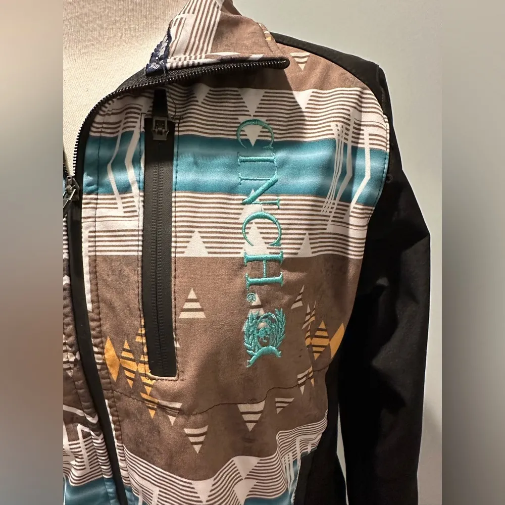 Cinch Unisex Western Aztec Print zip up logo jacket Size G See Measurements - Image 4