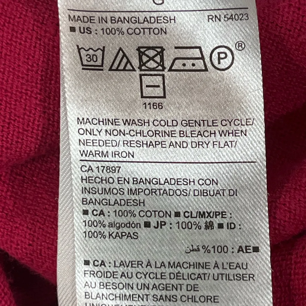 OLD‎ NAVY V NECK LONG SLEEVE CARDIGAN 100% COTTON BUTTON UP SZ L FUCHSIA PREOWN - Image 6