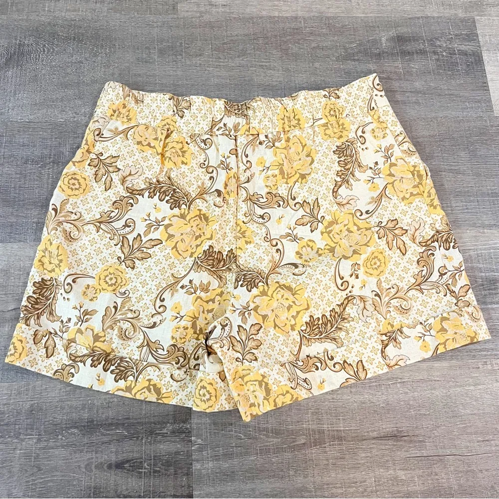 MAISON D’AMELIE Anthropologie linen blend floral shorts - Image 2