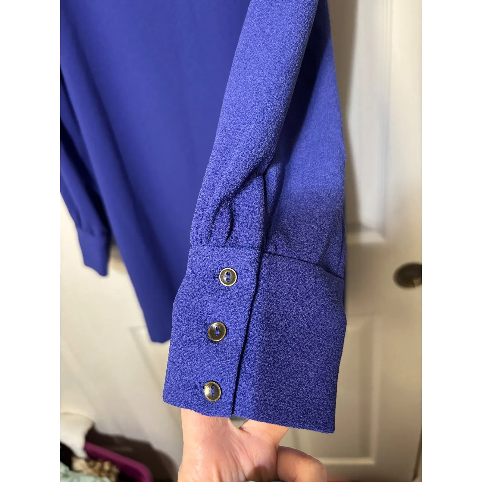 Charles Henry Royal Blue Mock Neck Long Sleeve Shift Dress Sz S Office Cocktail - Image 7