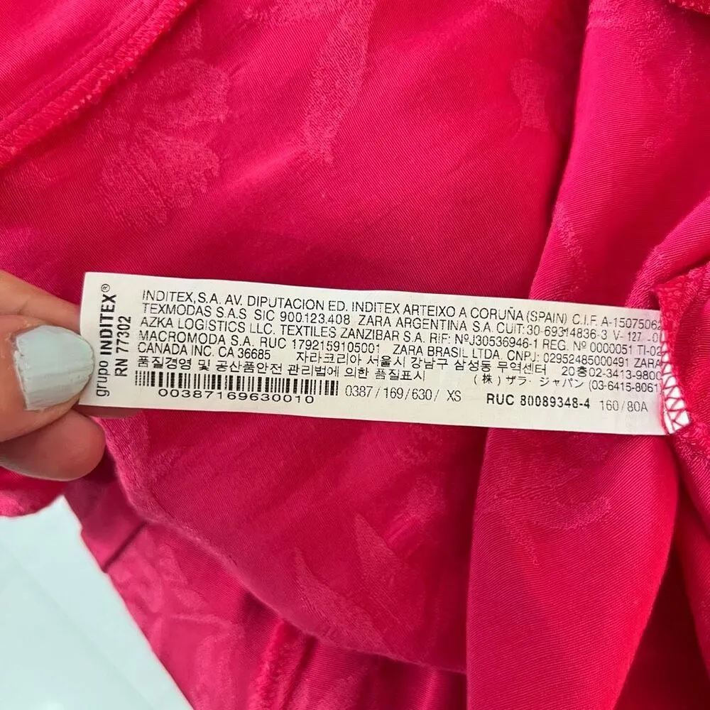 Zara bloggers favorite pink long sleeve floral jacquard true wrap maxi dress - Image 12