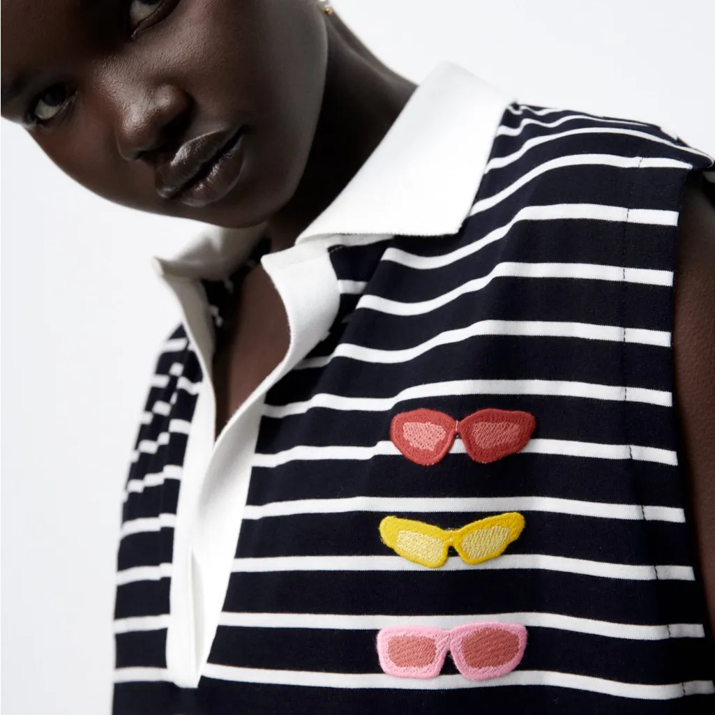 NWT ZARA NATACHA PASCHAL STRIPED DRESS POLO BLOGGERS FAV STRIPED LARGE Rugby - Image 6