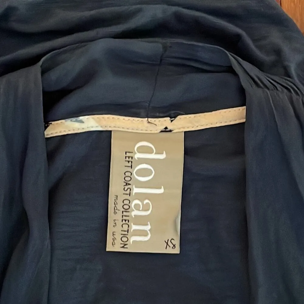 Anthropologie Dolan Left Coast Navy Blue Surplice Wrap Top Preppy Minimalist - Image 4